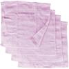HOME ZEN HOUSEHOLD LINEN set 4 lavette asciugamani bagno 30x30 da bagno per neonato viso con cestino (fenicottero rosa)