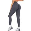 HIPOWER Scrunch Leggings da donna elastici a vita alta, leggings sportivi, lunghi, opachi, per yoga, grigio scuro, S-M Slim
