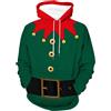 Kobilee Felpa Natale Uomo Babbo Taglie Forti Maglione Natalizio Ugly Christmas Sweater con Cappuccio Maglioni Natalizi Invernale Divertenti Maglia Natale Stampa 3D Cotone Felpa Natale Hoodie