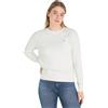 Tommy Hilfiger CO Cable C-NK Sweater WW0WW41142, Donna, Bianco (Ecru), S