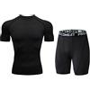 YAOTT Tuta Compressione Uomo Completi Sportivi Abbigliamento 2 Pezzi Set Completi Sportivi Uomo Estiva Tuta da Fitness Palestra con Manica Corta T-Shirt Maglia Compressione+Pantaloncini Compression J M