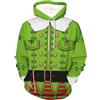 Kobilee Felpa Natale Uomo Babbo Taglie Forti Maglione Natalizio Ugly Christmas Sweater con Cappuccio Maglioni Natalizi Invernale Divertenti Maglia Natale Stampa 3D Cotone Felpa Natale Hoodie