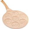 Erreke Padella Pancake, Padella Antiaderente per Pancake, Adatta per Tutti i Tipi di Cucina e Induzione, Padelle Design Divertente Volti Emoji per Bambini, 26 cm, Colore Beige