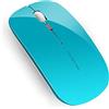 Uiosmuph Q5 Mouse Wireless Ricaricabile, Senza Fili Silenzioso 2,4G 1600DPI Mouse Portatile da Viaggio Ottico con Ricevitore USB per Windows 10/8/7/XP/Vista/PC/Mac (Blu)