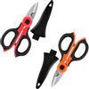 Netinpeater 2Pcs Forbice per Elettricisti, Forbici in acciaio ad alto tenore di carbonio Utensili per cesoie domestiche, Utensili per tagliare fili di spelatura per tessuti, carta e cavi (Orange+nero)
