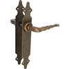 Amig - Set di Maniglie - Placca Liscia - 280 x 45 mm - Quadro da 8 mm - Adatto a Tutti i Tipi di Porte da Passaggio Interno - Placca in Acciaio e Maniglia in Zama Effetto Cuoio