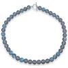 Bling Jewelry Collana girocollo semplice occidentale in stile gioiello con perline rotonde di pietra di luna traslucida da 10MM per donne con chiusura placcata in argento da 17 pollici.