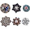 GORGECRAFT 6 Toppa con Strass, Perline, Fiocco di Neve, Fiore, Floreale, Cristallo, Ricamo, da Cucire, per Abbigliamento, Jeans, Giacche, Scrapbooking, Borsetta, Scarpe, Cucito Fai da Te Decorativo