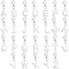 FINGERINSPIRE 26 ciondoli misti con lettere alfabeto, 24 mm, acciaio inossidabile, chiusura moschettone, A-Z, fai da te, nome, collane, bracciali