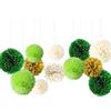 HhBdy 12 Pezzi Pompon di Fiori in Carta Velina, 4 Colori e 3 Misure, Adatti per Matrimoni e Compleanni