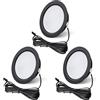 URing 3 x Faretti Led da Incasso a Soffitto 12V, Faretti da Soffitto LED integrati 3,5W 300LM 4000K Bianco neutro, dimmerabili Faretti da Incasso luci ultrasottili per Camper, con cavo da 2M, Nero