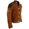 Aksah Fashion Giacca da uomo in pelle scamosciata Battlestar Galactica Slim Fit marrone, Marrone, XXXL