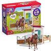 SCHLEICH Horse Club | Box per Cavalli con Hannah e Cayenne 42710 | Set con stalla, Personaggio snodabile, Cavallo, recinto e Accessori | Regalo per Bambini dai 5 Anni | 25 Pezzi | Esclusivo Amazon