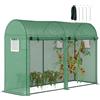 Outsunny Serra per Piante e Orto, 2 Porte Avvolgibili e 4 Finestre, Copertura in PE Struttura in Acciaio, 3x1x2m|Aosom