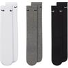 Nike Calze Everyday Cush 3 Paia Bianco Grigio Nero