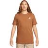 Nike T-Shirt Uomo Nike Small Logo Nsw Club Marrone