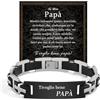 FANCIBAND Regalo Papà Bracciale Acciaio Uomo Silicone con Incisione Ti voglio bene, PAPÀ, Idee Regali per il Papà Compleanno Festa Del Papà Giorno del Ringraziamento Natale