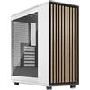Fractal Design North Chalk White Tempered Glass Clear - Wood Oak front - Glass side panel - Two 140mm Aspect PWM fans included - Intuitive interior layout design - ATX Mid Tower PC Gaming Case