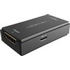 KabelDirekt Ripetitore attivo HDMI 2.0 Amplificatore di segnale, UHD 4K/60 Hz, HDR, HDCP 2.2, portata max. 50m, connettore femmina a femmina, amplificare il segnale HDMI, nero