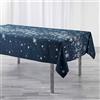 Douceur d'Intérieur Constellation Tovaglia Rettangolare, 150 x 300 cm, Blu, Poliestere Stampato Metallizzato