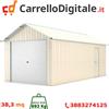 Box in Acciaio Zincato Casetta da Giardino in Lamiera Box Auto 4.38 x 8.76 m x h 3.31 m - 692 KG - 38.37 metri quadri - BEIGE