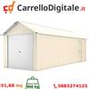 Box in Acciaio Zincato Casetta da Giardino in Lamiera Box Auto 4.38 x 11.80 m x h 3.31 m - 906 KG - 51.68 metri quadri - BEIGE