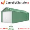 Box in Acciaio Zincato Casetta da Giardino in Lamiera Box Auto 4.38 x 11.80 m x h 3.31 m - 906 KG - 51.68 metri quadri - VERDE