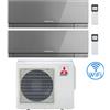 Mitsubishi Climatizzatore Condizionatore Mitsubishi Kirigamine Zen Wifi Argento Dual Split Inverter 9000 + 18000 BTU con U.E. MXZ-3F54VF classe A+++ /A++ NOVITÁ