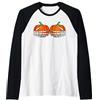 Scheletro Mani Zucca Tette Halloween Neg Scheletro Mano Sul Petto Zucca Tette Halloween Boob Donne Maglia con Maniche Raglan