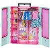 Barbie - Playset armadio con 3 abiti, 3 paia di scarpe, 2 borsette, 5 appendiabi