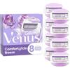 VENUS Gillette Venus Comfortglide Breeze - Ricariche per rasoio da donna, confezione da 8, per una depilazione morbida, profonda e duratura