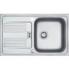 Franke 101.0058.089 Lavello da Incasso in Acciaio Inox con 1 Vasca e gocciolatoio Lino, EFL 614 - 78 euroform, Grey, 78.0 x 47.5 x 14.5 cm