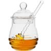 NC Barattolo di miele in vetro da 250 ml con barattolo di marmellata trasparente con bilanciere e coperchio per cucina domestica