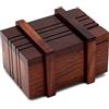 NKlaus Misteriosa scatola marittima in legno 7,5x5x3,5 cm con scomparto segreto e nascondiglio, con serratura. Perfetta come scrigno o regalo 11621