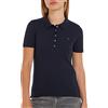 Tommy Hilfiger 1985 SLIM PIQUE POLO SS WW0WW37823, Donna, Bianco (Ecru), L
