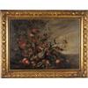 Quadro Moderno Dipinto con Composizione Floreale Olio su Tela '900
