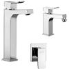 Jacuzzi Miscelatore lavabo alto + bidet + incasso doccia Jacuzzi | rubinetteria Tank ottone cromato per piletta click clack
