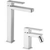 Jacuzzi Coppia miscelatori lavabo alto e bidet Jacuzzi Rubinetteria Twinkle per piletta click clack