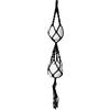 Artevasi Nodo Macrame, Corda di Cotone Macrame Plant Hanger per Casa, Appendiabiti per 2 vasi da fiori, Decorazione di interni ed esterni, A Doppia Spirale Nero 120CM
