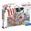 Clementoni Supercolor Puzzle-Pirates-24 maxi pezzi-Made in Italy, 3 anni, bambini, fantasy, puzzle illustrazione, Multicolore, Medium, 24209
