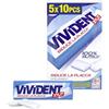 Vivident Xylit, Chewing Gum, Gusto Menta, Senza Zucchero, Senza Glutine, con Xilitolo, Confenzione da 5 Stick ciascuno da 10 Gomme da Masticare