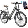 FAFREES F26 Pro 26'' E-Bike da città passo-passo 25 Km/h Motore 250W 36V 10Ah Batteria incorporata rimovibile-Grigio