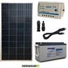 Energiasolare100 Kit Solare Fotovoltaico 150W 12V Batteria AGM 150Ah Casa Baita Chalet