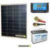 Energiasolare100 Kit pannello solare fotovoltaico 80W 12V poli regolatore 10A batteria 100Ah AGM