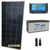 Energiasolare100 Kit Solare Fotovoltaico 150W 12V Batteria AGM 200Ah Deep Cycle Casa Baita