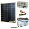 Energiasolare100 Kit pannello solare fotovoltaico 80W 12V poli regolatore PWM 10A batteria 100Ah