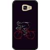 Hapdey Custodia per [ Samsung Galaxy A5 2016 ] Disegni [ Atleta, Ciclista in Bicicletta ] Cover Guscio in Silicone Flessibile Nero TPU