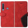 HUANGTAOLI Cover per Samsung Galaxy A9 2018, Custodia a Libro per Samsung Galaxy A9 2018, Flip Cover per Samsung Galaxy A9 2018, Portafoglio Pelle Custodia per Samsung Galaxy A9 2018, Rosso