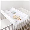 Baby Comfort Fasciatoio con base rigida per neonati, 70 x 50 cm, adatto per lettino da 120 x 60 cm, unisex, con cuneo, anti-rotolo, impermeabile, con bordi rialzati (palloncini)