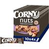 Hero Corny Nuts Barrette Frutta Secca e Uvetta, Senza Olio di Palma, Fonte di Fibre, 4 Barrette da 24g, Confezione da 10 Scatole